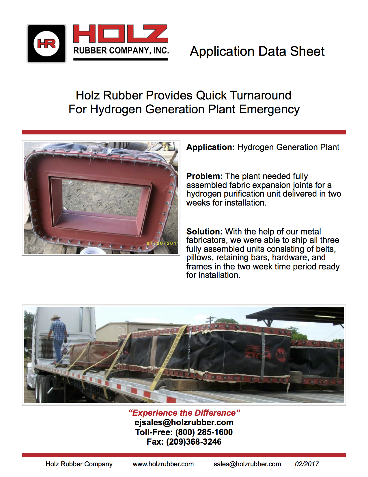 Holz Rubber Provides Quick Turnaround For Hydrogen Generation Plant Emergency