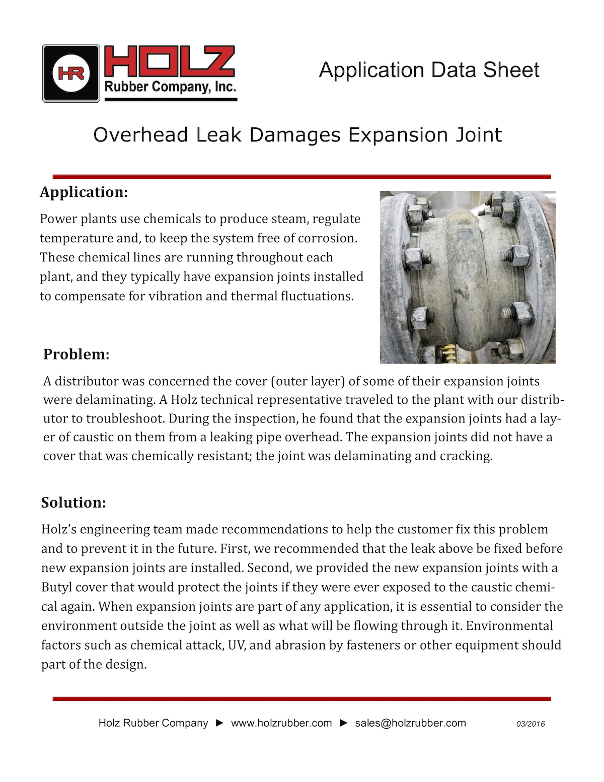 Overhead Leak Damages Expansion Joint