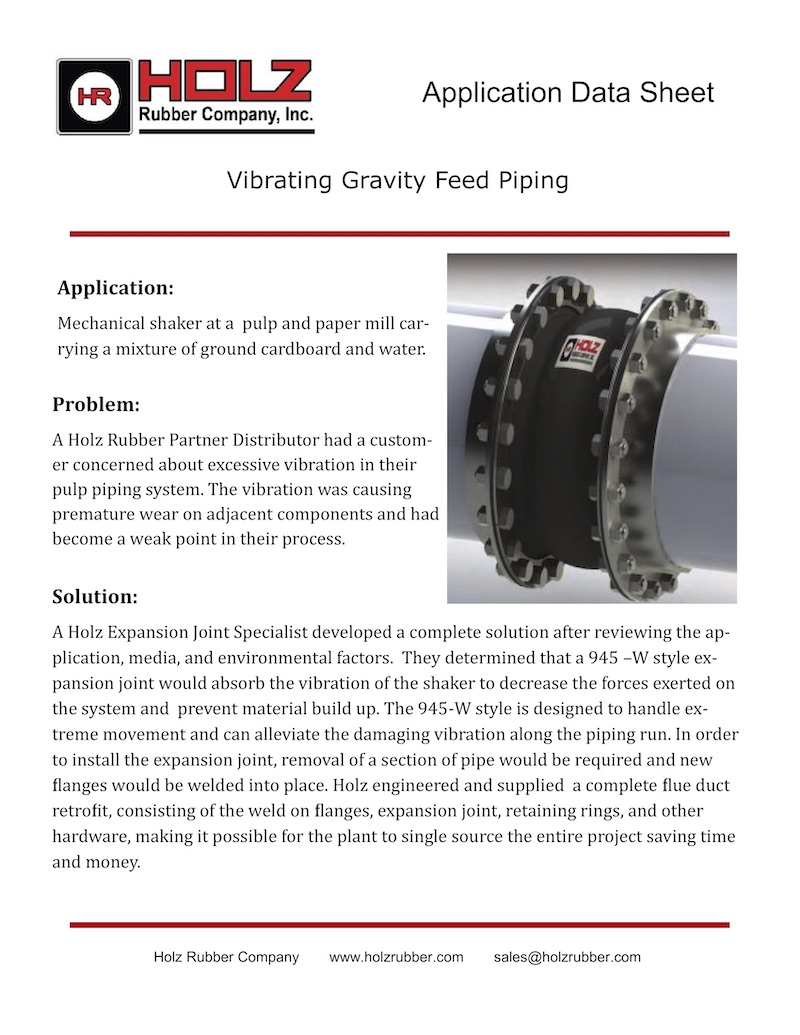 Vibrating Gravity Feed Piping